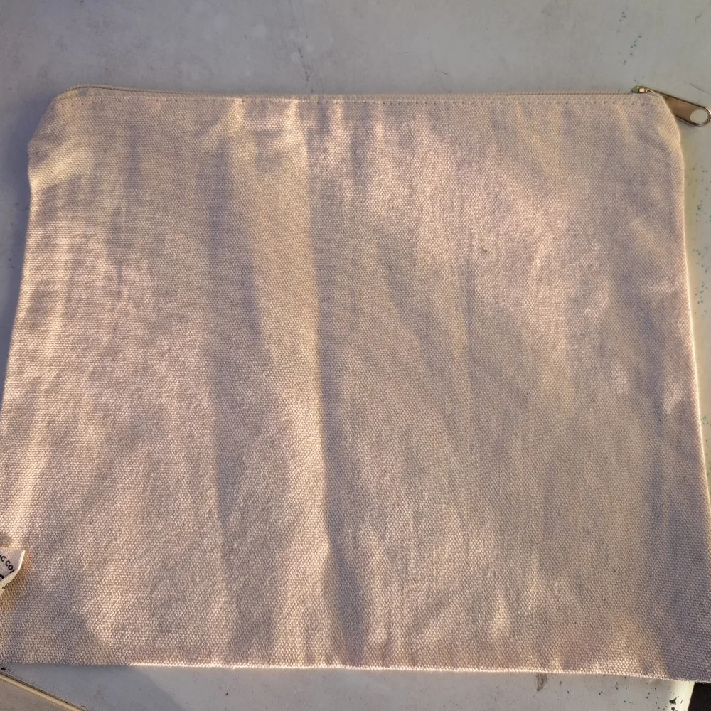 Amazon Canvas Zipper Pouch Makeup Bag LIKE NEW
